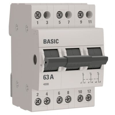 Трехпозиционный переключатель 3P 63А Basic tps-3-63