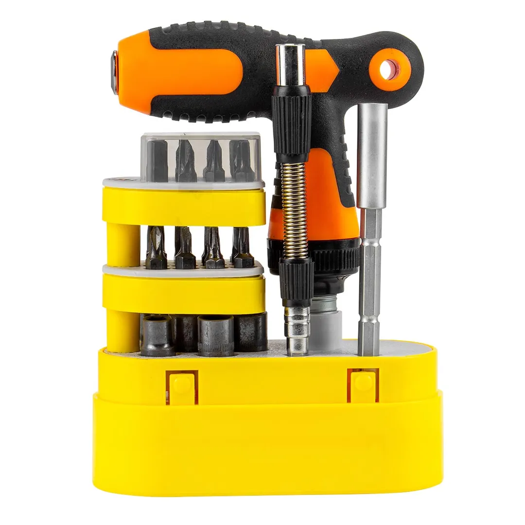 Отвертка реверсивная Т-образная телескопическая с комплектом бит и головок 32 пр. BaumAuto BM-30314232