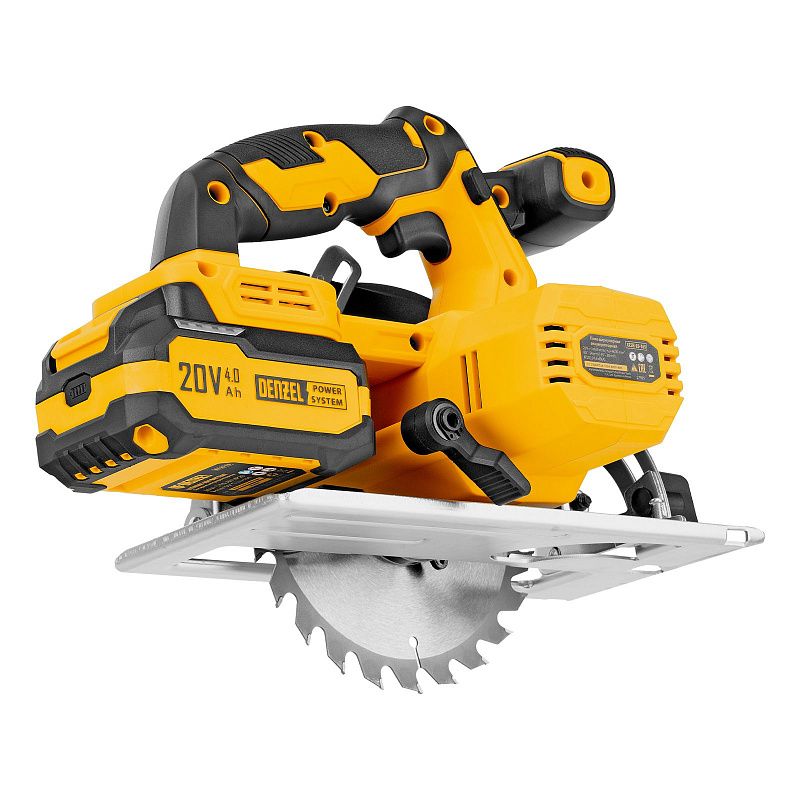 Пила циркулярная аккумуляторная CCSH-20-165, 165 мм, Li-Ion, 20 В Denzel 27405