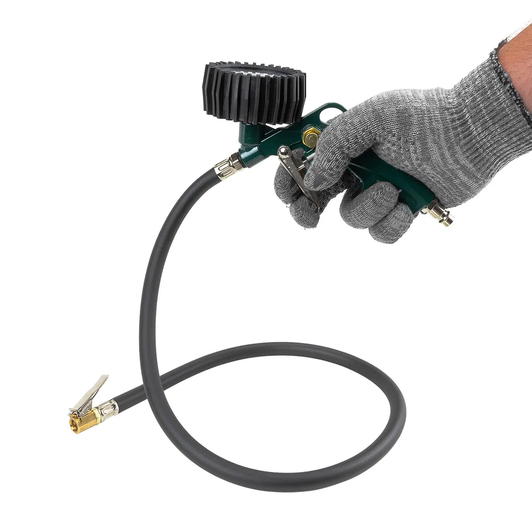 Пистолет для подкачки шин с монометром и шлангом 1 м, 0-15bar, RockForce RF-STG-32