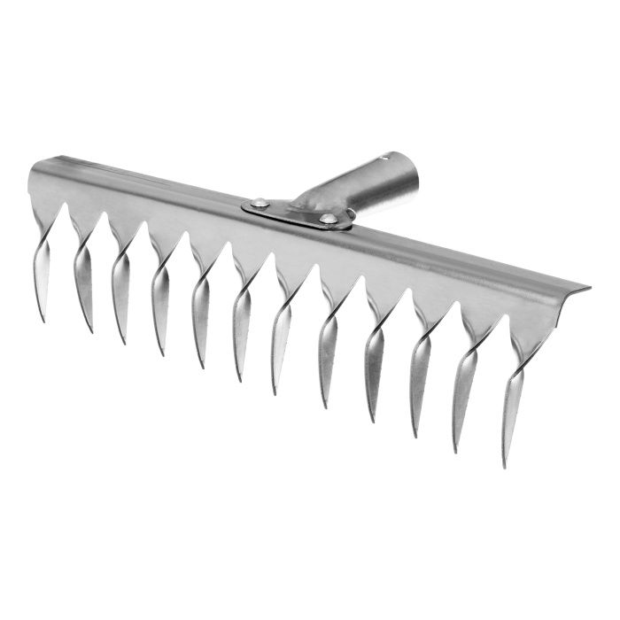 Грабли, нержавеющая сталь, 290 мм, 12 витых зубьев, без черенка, Россия Сибртех 61753