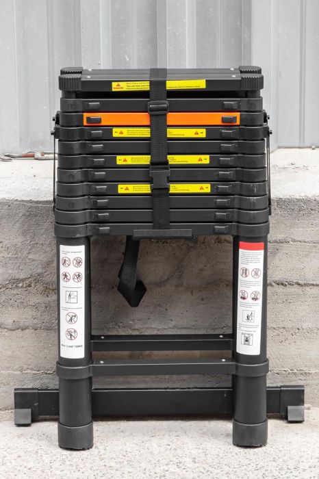 Стремянка телескопическая алюминевая бытовая 3,5 м, 12+12 ступ. RockForce RF-UP350-2