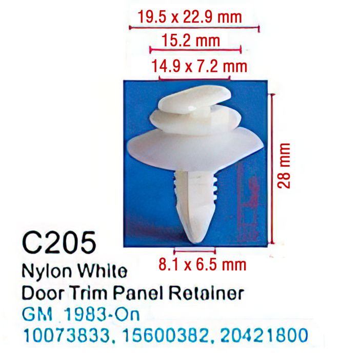 Клипса для крепления внутренней обшивки а/м GM пластиковая, 100 шт Forsage C0205Yellow(GM)