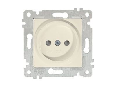 Розетка 1-ая, скрытая, без рамки, б/з, шторки, кремовая, RITA, 10 A, 250 V, IP 20, Mutlusan 22006060202