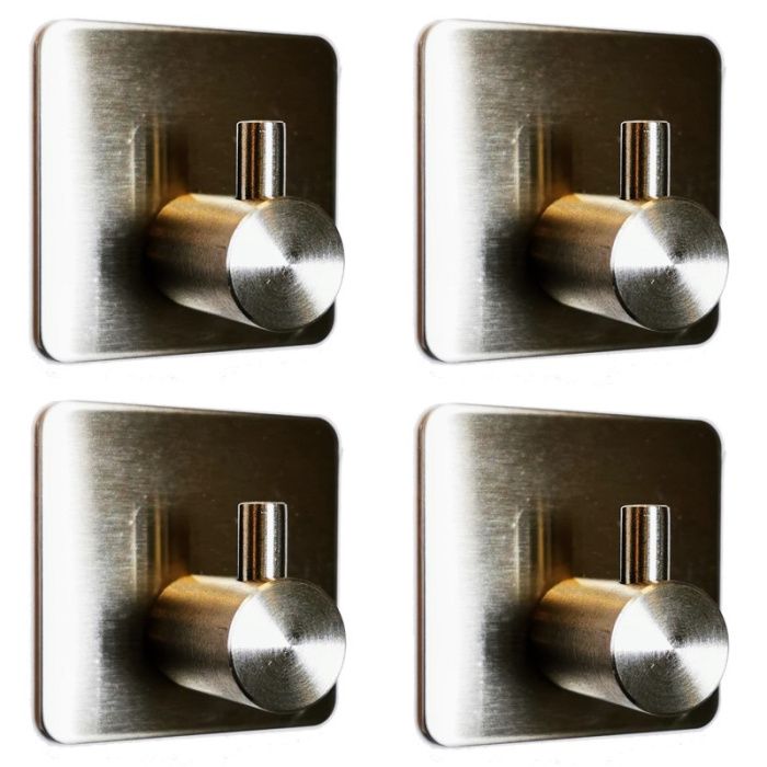 Крючок-вешалка (4 шт.) на клеевой основе, нержавеющая сталь, сатин Ledeme L215-4