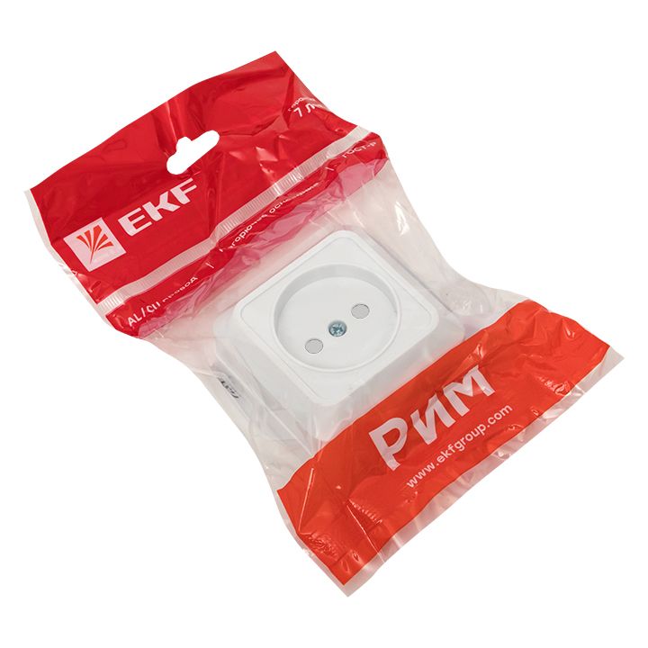 Розетка 1-мест, 10А б/з бел, с защ, штор, Рим EKF PROxima ENR10-022-100