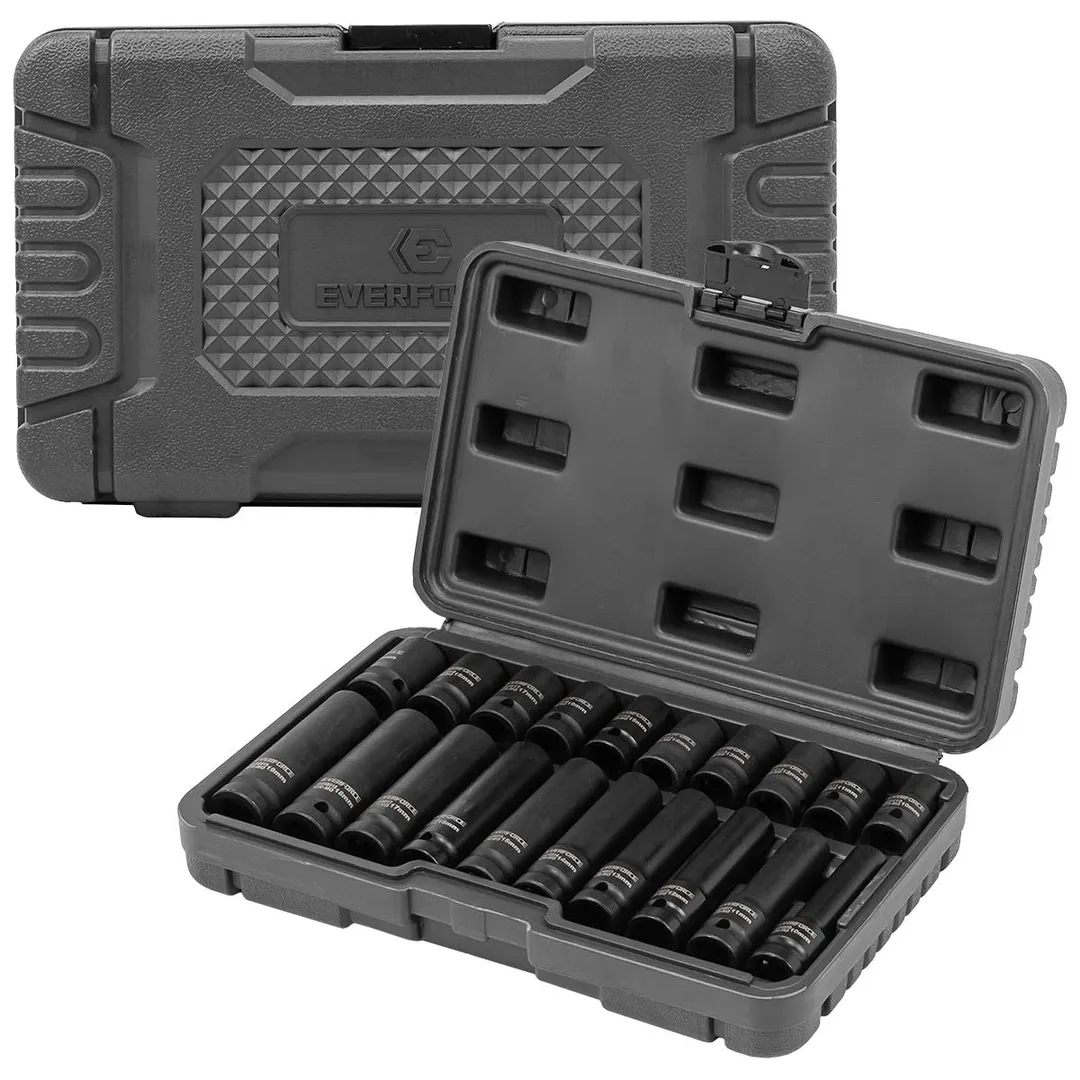 Набор ударных головок, глубоких и коротких 10-19 мм 20 пр, 1/2'' 6-гр EVERFORCE EF-4201-5K