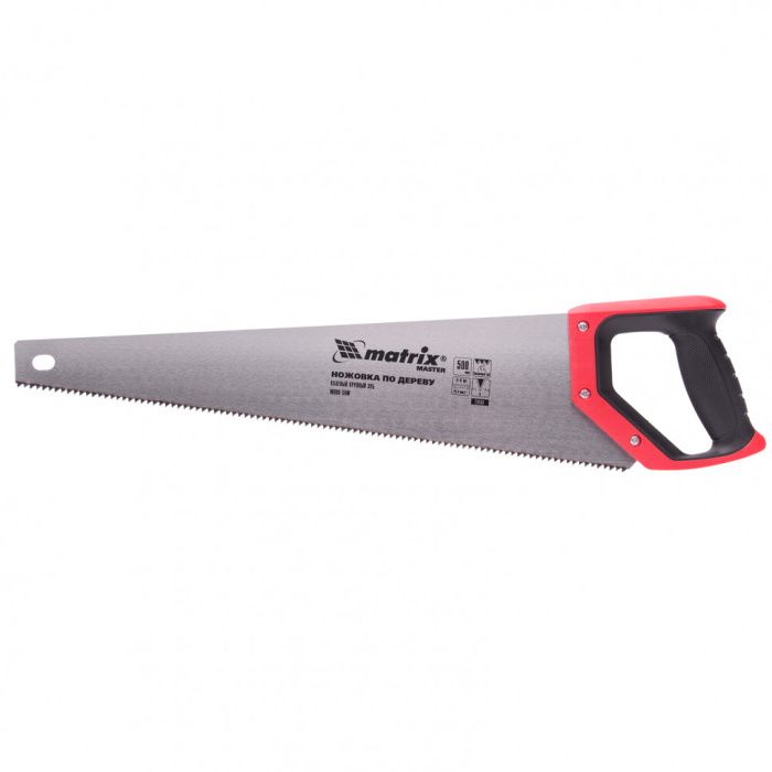 Ножовка по дереву, 500 мм, волновая вырубка, 5-6 TPI, каленый зуб 2D, двухкомпонентная рукоятка Matrix Master 23560