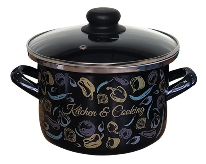 Кастрюля 5,0л (цил.) "Микс овощной" Сантэкс 1-2250112(Черн)(27)