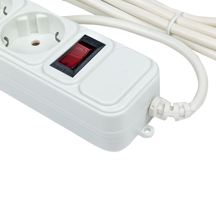 Сетевой фильтр 6*3м 10А/2,2 кВт с выкл, c/з ПВС 3х0,75 Блокбастер EKF PROxima UFP10-375-6-03