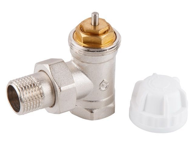 Кран вентильный для радиатора 1/2" угловой под термоголову AV Engineering