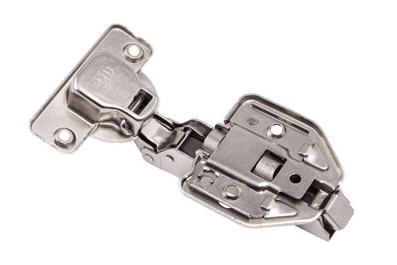 Петля полунакладная с доводчиком 48мм h3 clip-on 3D (еврошурупы, заглушки) AKS PLUS 104661