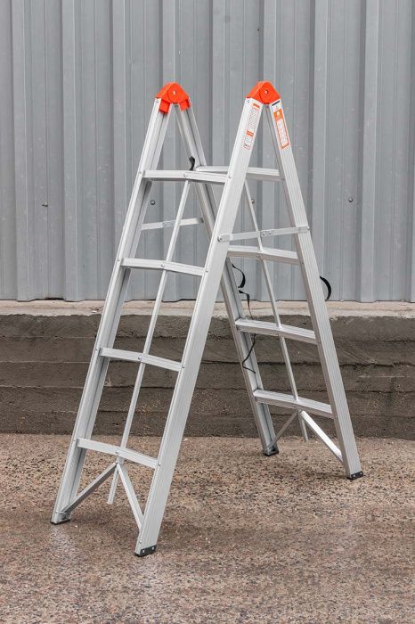 Стремянка складная алюминевая бытовая, 4 ступени Forsage F-TL603-4