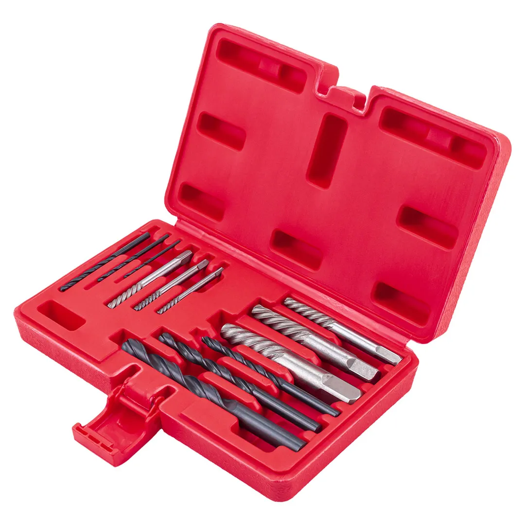 Набор экстракторов для извлечения заломанных болтов/гаек в комплекте со сверлами 12 пр ForceKraft FK-924U12B