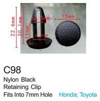 Клипса для крепления внутренней обшивки а/м Хонда пластиковая, 100 шт Forsage C0098(Honda)