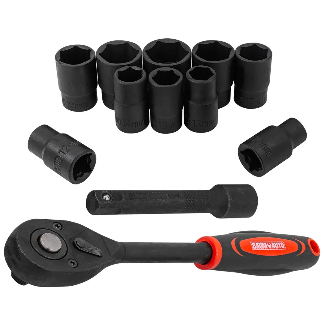 Набор ударных головок 10-24 мм 1/2'' 6-гр 12 пр BaumAuto 012-5K