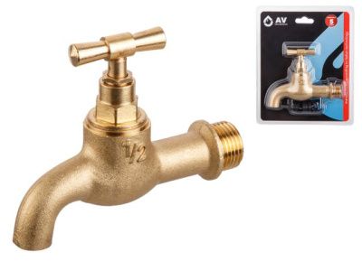 Кран водоразборный 1/2" нар. настенный, вход 1/2" AV Engineering AVE168000