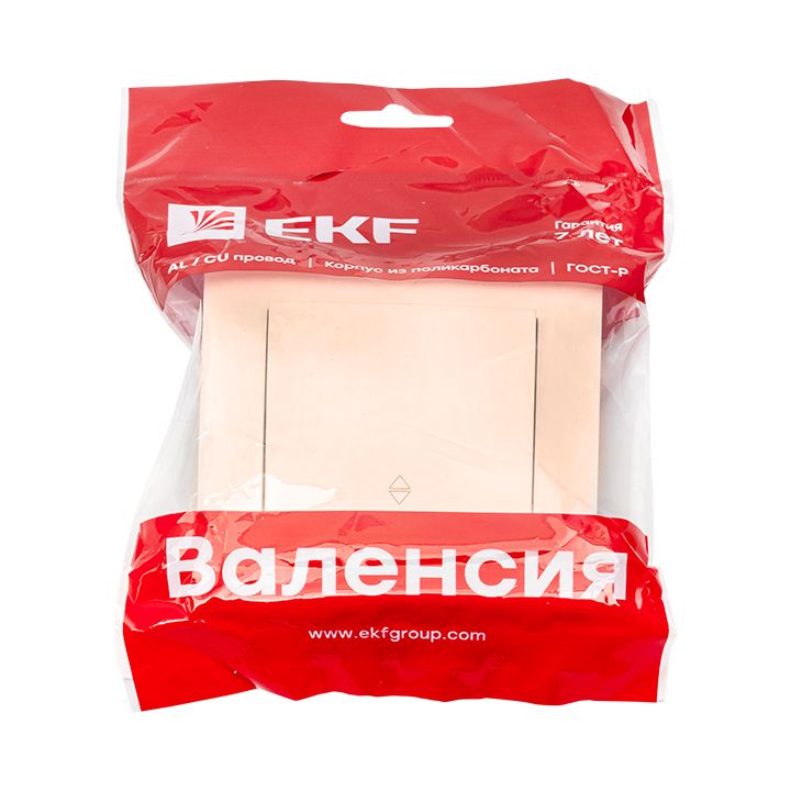 Валенсия выключатель 1-кл, 10А кремовый проходной EKF PROxima EWV10-025-20