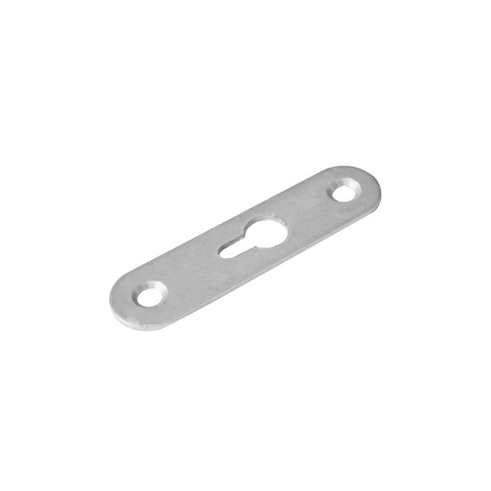 Пластинка зацепная 65*15*54*1,8 белый цинк (большое отверстие по центру) RU 42244