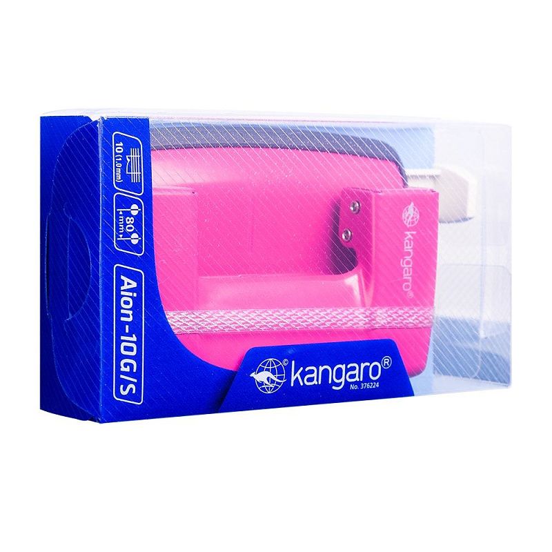 Дырокол "Aion-10G", 10 листов, розовый