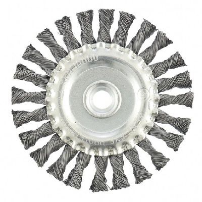 Щетка для УШМ 125 мм, М14, плоская, крученая проволока 0,5 мм Matrix 74640