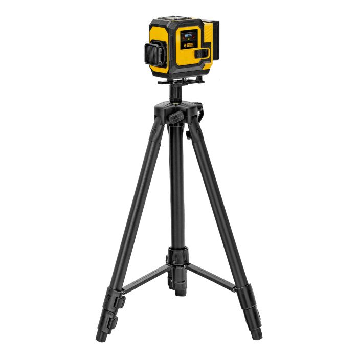 Лазерный уровень мультипризменный DLV-360-3T, 30 м, зеленый луч, Li-Ion 2,4 Aч, штатив Denzel 350805
