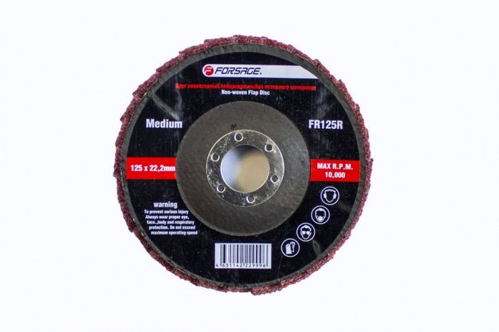 Круг лепестковый полировальный 125х22.2 мм зеленый max об/мин 10000 Forsage F-FR125G