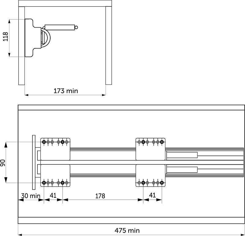 Выдвижная вешалка для галстуков BRUNO крепл.бок./левое 168*470*118, графит PRIME by AKS 115595