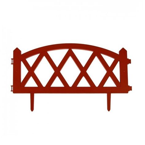 Забор декоративный MODERN №4, длина общ. 3 м, выс. 0,35 м, терракот (компл. 5 шт.) Гарденпласт 50313