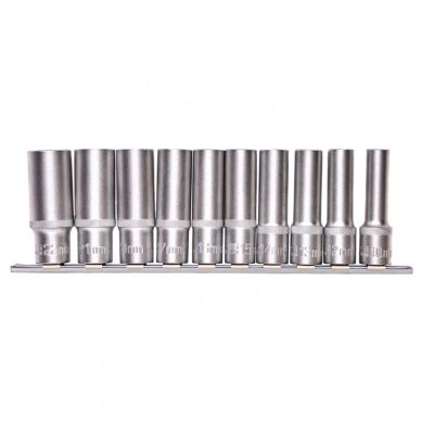 Набор удлиненных торцевых головок 1/2'' 6-гр. CrV 10 пр. 10-22 мм. Stels 13603