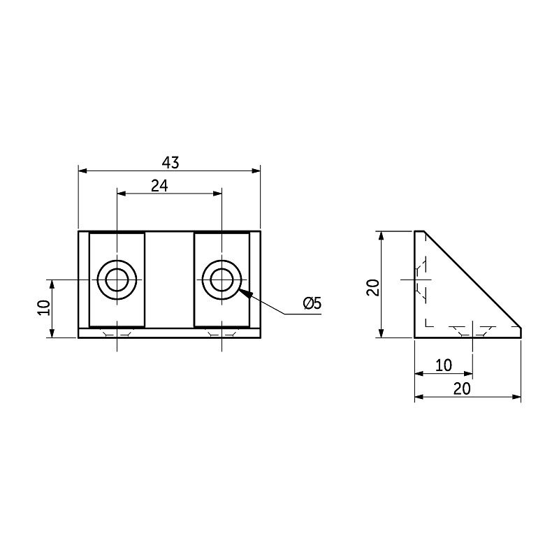 Уголок пластиковый двойной белый, уп/ 250 шт, AKS 126058