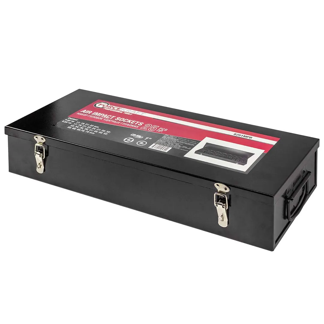 Набор головок ударных 25 пр. 1'', 6-гр. 17-75 мм ForceKraft FK-8251-5MPB