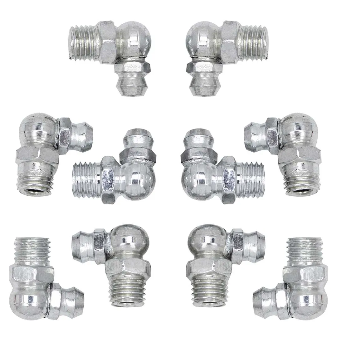 Пресс-масленка 8 мм угловая, 90°, комплект 10 шт. RockForce RF-GN-01-90-8MM