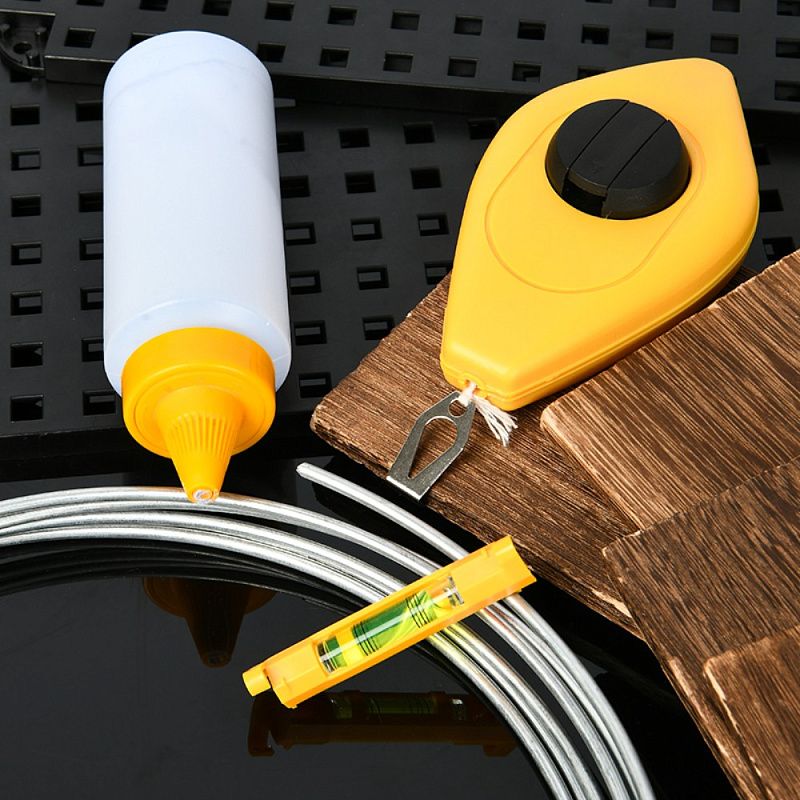 Шнур разметочный Deli YS EDL25, 30 м, мел, уровень