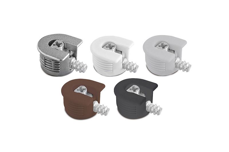 Эксцентриковая стяжка быстрого монтажа 20 мм серая + шток 6*11мм, уп/0,2тыс.шт, AKS 118210