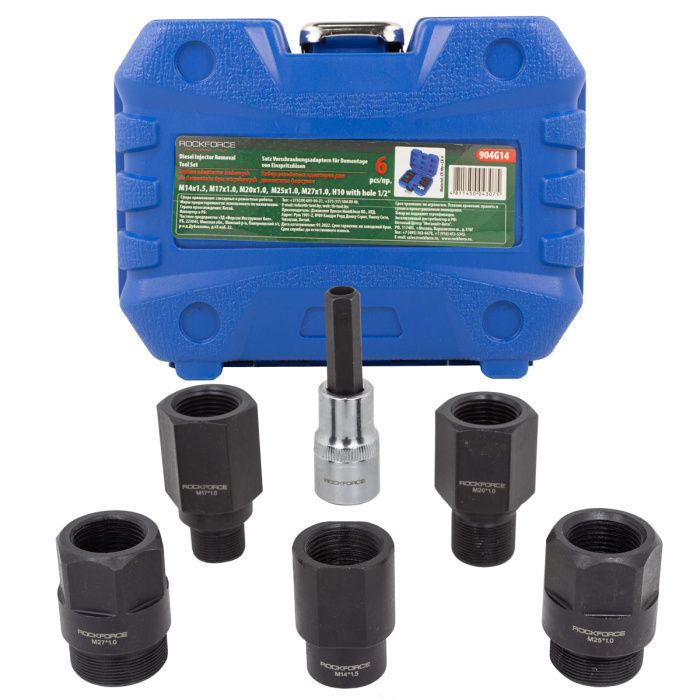 Набор резьбовых адаптеров для демонтажа форсунок 6 пр. RockForce RF-904G14