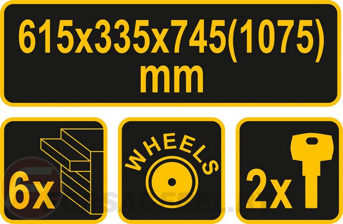 Тележка инструментальная 745х620х335 мм Vorel 81830