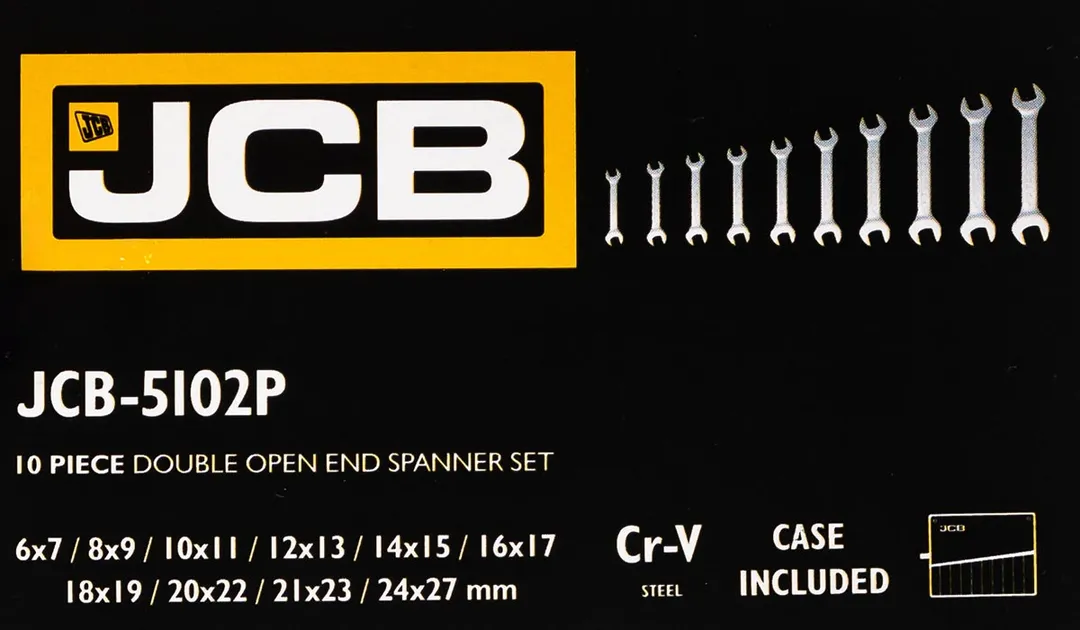 Набор ключей рожковых 10 пр. 6х7-24х27 мм JCB JCB-5102P