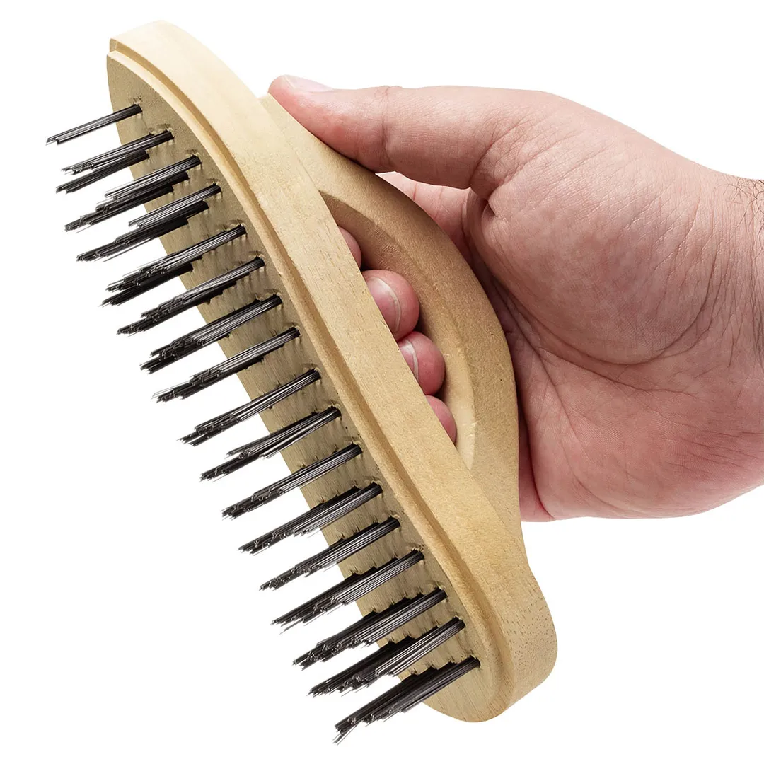 Щетка по металлу ручная в деревянном корпусе, проволока из высокоуглеродистой стали 5x17 рядов Forsage F-340115227