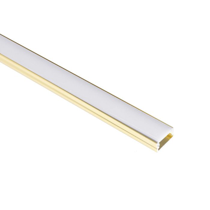 Профиль алюминиевый накладной SIRIUS-1407S с экраном, цвет золотой, 2м, AKS 115874