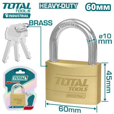 Замок навесной латунный 60 мм TOTAL TLK32602