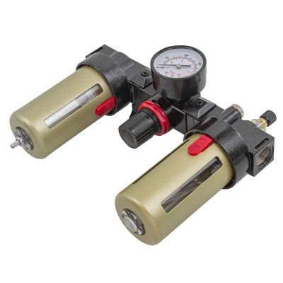 Блок подготовки воздуха, фильтр-регулятор + лубрикатор, 1/4" RockForce RF-BC2000