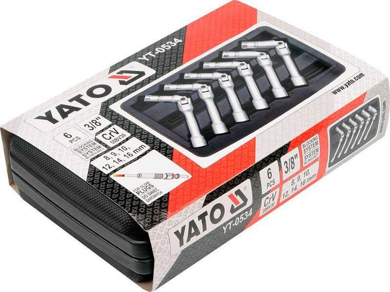 Набор ключей для свеч 8х16 мм 3/8'' 6 пр. Yato YT-0534