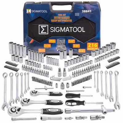 Набор инструментов 216 пр. 1/4''&3/8''&1/2'', 6-гр. SIGMATOOL Sigmatool-38841