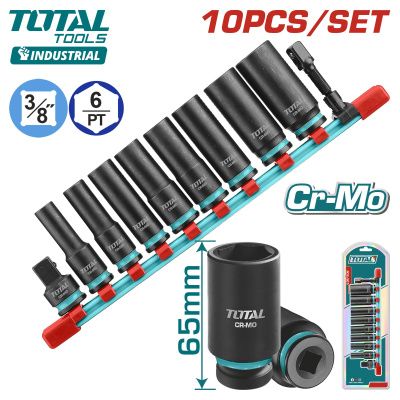 Набор глубоких ударных головок 8-19 мм 3/8" 6-гр 10 пр TOTAL THKISD38106L