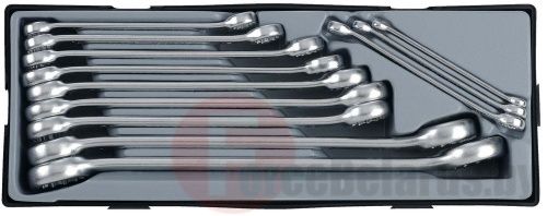 Набор накидных гаечных ключей 15-гр. 10х11-30х32мм 12 пр. в ложементе Force T51226A