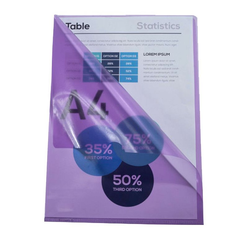 Папка-уголок "Exacompta", А4, 130 мк, ПВХ, прозрачный, фиолетовый