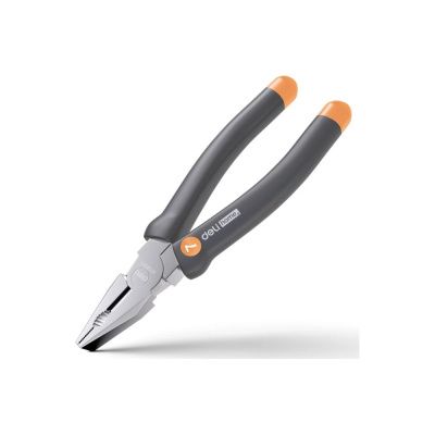 Длинногубцы Deli HS HT2007C, 180 мм, Soft Touch, оранжевый