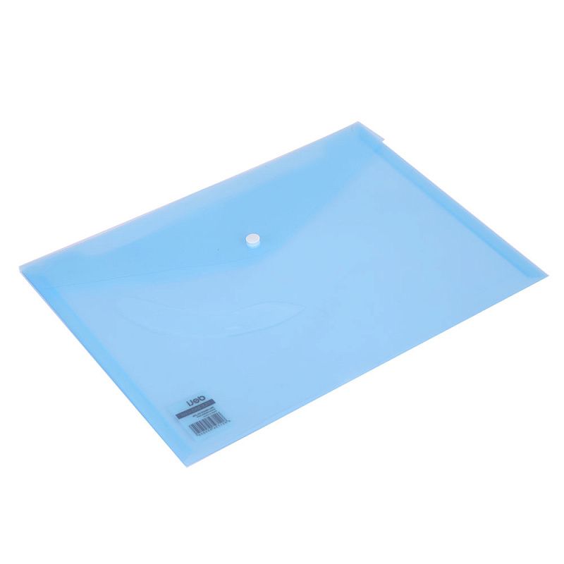 Папка-конверт на кнопке "Deli", A4, синий