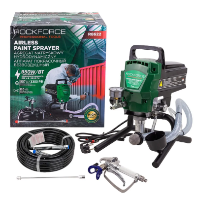 Аппарат покрасочный безвоздушный 230В, 950Вт, макс.расход краски 2 л/мин RockForce RF-R8622